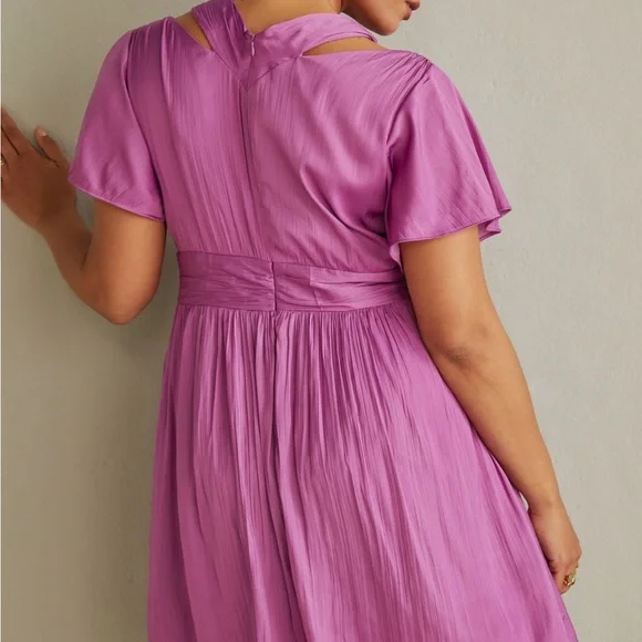 Anthropologie Vibrant Deep-V Mini Dress - Picture 2 of 10